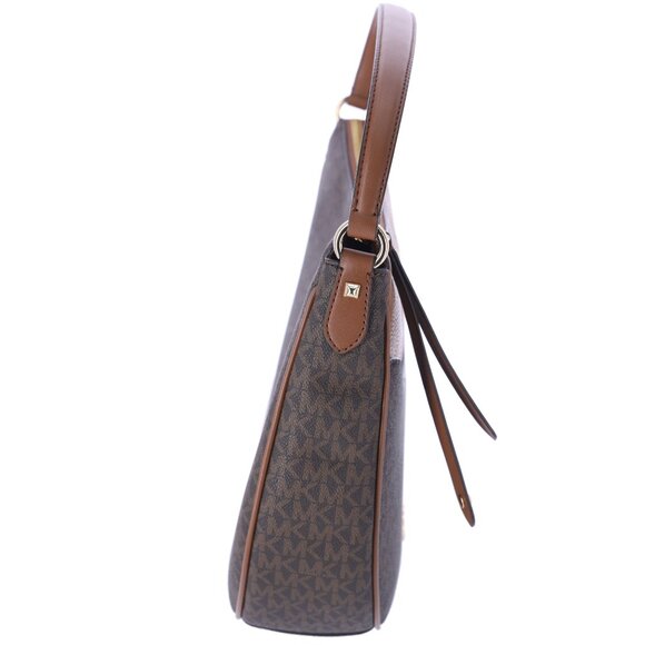 MIchael Kors Dover Large Half Moon Shoulder Bag Hobo Brown MK Signature - Picture 5 of 6